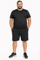 Bermuda de Jogging 100% Coton Noir Ahorn du 2XL au 10XL