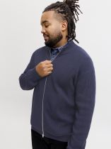 Cardigan Zip Bleu Marine Jack&Jones du 3XL au 8XL