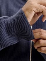 Cardigan Zip Bleu Marine Jack&Jones du 3XL au 8XL