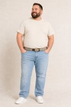 Ceinture Textile Tress&eacute;e Beige de 105 &agrave; 150 cm Lindenmann