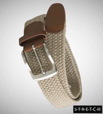 Ceinture Textile Tress�e Beige Duke du 2XL au 6XL
