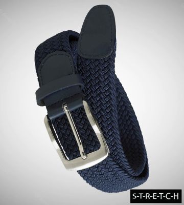 Ceinture Textile Tress�e Bleu Marine Duke du 2XL au 6XL