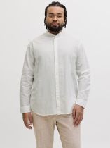 Chemise Lin Manches Longues Blanche Jack&Jones du 3XL au 8XL