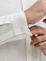 Chemise Lin Manches Longues Blanche Jack&Jones du 3XL au 8XL