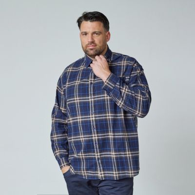 Chemise Manches Longues Bleu Marine All Size du 3XL au 8XL