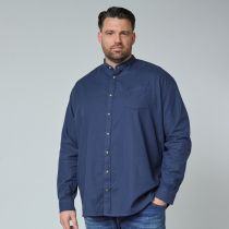 Chemise Manches Longues Col Mao Bleu Marine All Size du 3XL au 8XL