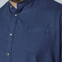 Chemise Manches Longues Col Mao Bleu Marine All Size du 3XL au 8XL