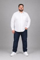 Chemise Manches Longues Col Vario Blanche JP1880 du 3XL au 8XL