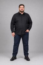 Chemise Manches Longues Col Vario Noire JP1880 du 3XL au 8XL
