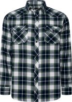 Chemise Manches Longues Double Poche Vert &agrave; Carreaux Kam du 3XL au 8XL