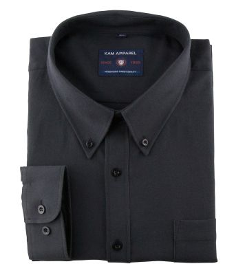 Chemise Oxford Noire Kam Jeans du 2XL au 6XL