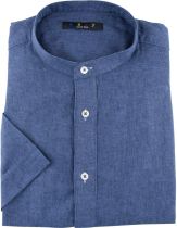 Chemisette Lin Col Mao Indigo Maxfort du 3XL au 8XL