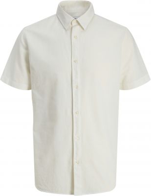 Chemisette Lin Manches Courtes Blanche Jack&Jones du 3XL au 8XL
