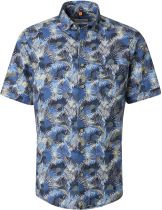 Chemisette Lin Manches Courtes Bleu Marine Redmond du 2XL au 6XL