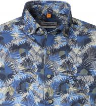 Chemisette Lin Manches Courtes Bleu Marine Redmond du 2XL au 6XL