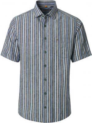Chemisette Lin Manches Courtes Bleue Redmond du 2XL au 6XL