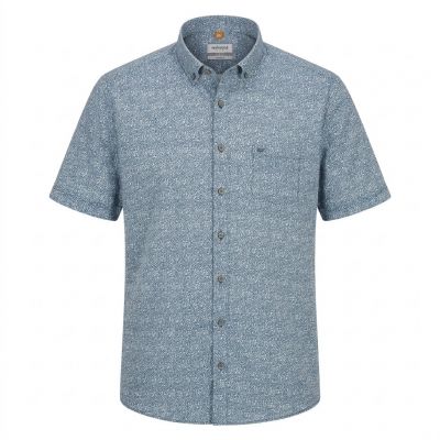 Chemisette Lin Manches Courtes Bleue Redmond du 2XL au 6XL