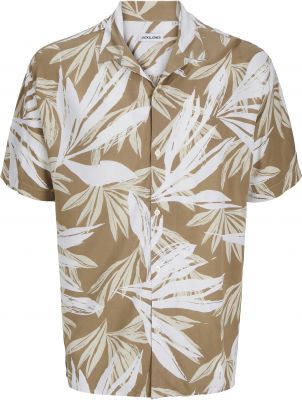 Chemisette Manches Courtes Beige Jack&Jones du 3XL au 7XL