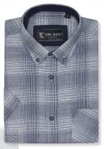 Chemisette Manches Courtes Bleu Marine Kam du 2XL au 8XL