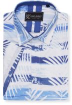 Chemisette Manches Courtes Bleue Kam du 2XL au 8XL