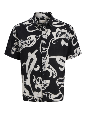 Chemisette Manches Courtes Noir Jack&Jones du 3XL au 8XL