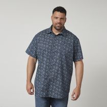 Chemisette Manches Courtes Stretch Bleu Marine All Size du 3XL au 8XL