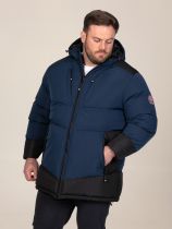 Doudoune &agrave; Capuche Bleu Marine et Noir Duke Du 3XL au 8XL