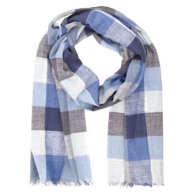 �charpe homme LINDENMANN Bleu � Carreaux 