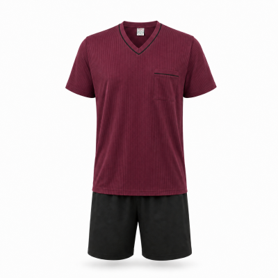 Ensemble Pyjama Short Bordeaux GUSTAV Adamo du 2XL au 10XL