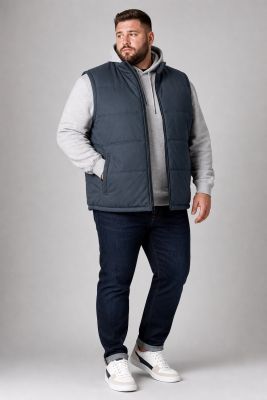 Gilet Matelass� Sans Manches Bleu Marine Kam du 2XL au 8XL