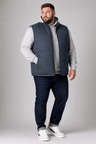 Gilet Matelass&eacute; Sans Manches Bleu Marine Kam du 2XL au 8XL