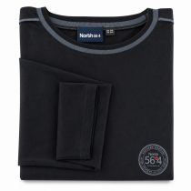 Haut de Pyjama Col Rond Coton Noir All Size du 2XL au 8XL