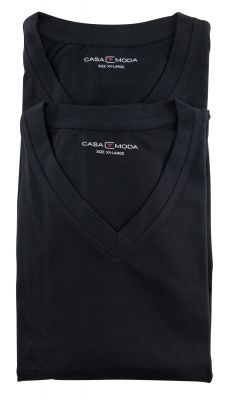 Pack 2 T-Shirts Col V Noir Casa Moda