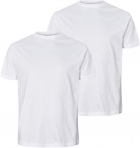 Pack de 2 T-Shirts Blanc Manches Courtes Col Rond 100% Coton All Size