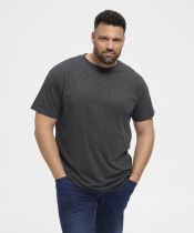 Pack de 2 T-Shirts Gris Fonc&eacute; Manches Courtes Col Rond Coton All Size