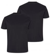 Pack de 2 T-Shirts Noir Manches Courtes Col Rond Coton All Size