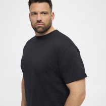 Pack de 2 T-Shirts Noir Manches Courtes Col Rond Coton All Size