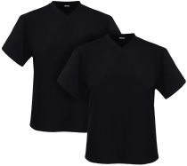 Pack de Deux T-Shirts Col V Homme Grande Taille Noir MAVERICK d\'Adamo