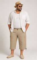 Pantacourt-Bermuda Beige Abraxas du 2XL au 12XL