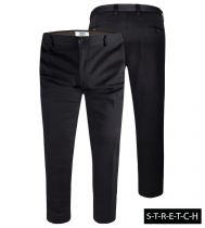 Pantalon de Costume Stretch Noir Duke Du 42US au 60US