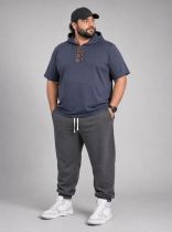 Polo  &agrave; Capuche Manches Courtes Anthracite du 3XL au 8XL Lavecchia