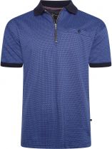 Polo Manches Courtes Col Zip Bleu Kam du 2XL au 8XL