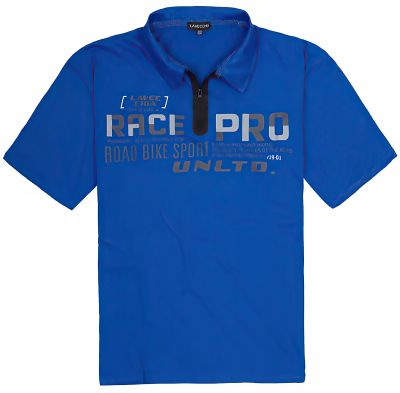 Polo Manches Courtes Col Zip Bleu Lavecchia du 3XL au 8XL