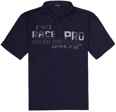 Polo Manches Courtes Col Zip Bleu Marine Lavecchia du 3XL au 8XL