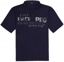 Polo Manches Courtes Col Zip Bleu Marine Lavecchia du 3XL au 8XL