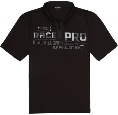 Polo Manches Courtes Col Zip Noir Lavecchia du 3XL au 8XL