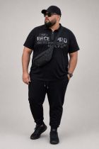 Polo Manches Courtes Col Zip Noir Lavecchia du 3XL au 8XL