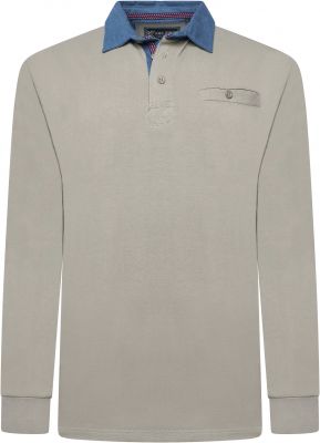 Polo Manches Longues Beige Kam du 3XL au 8XL