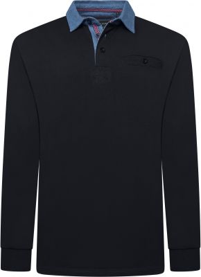 Polo Manches Longues Noir Kam du 3XL au 8XL