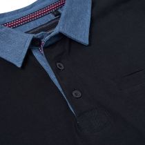 Polo Manches Longues Noir Kam du 3XL au 8XL